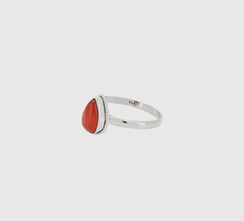Red onyx sterling silver ring size 7