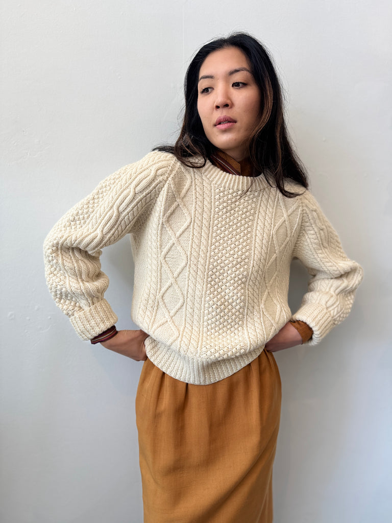 Vintage hand knit wool sweater