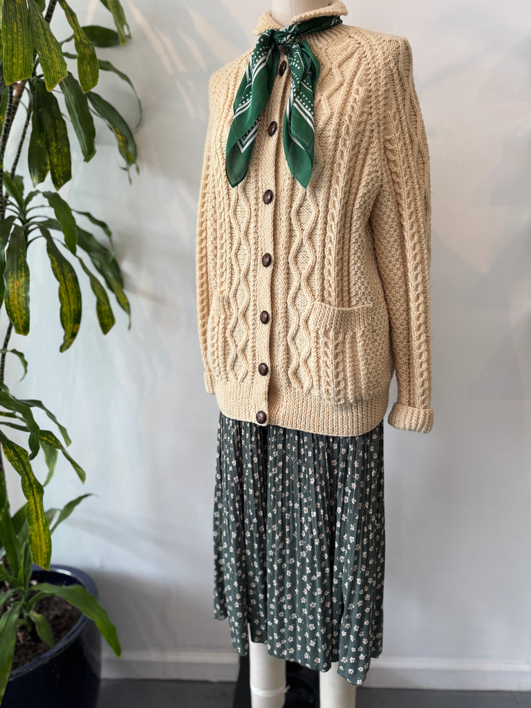 Vintage wool fisherman cardigan outerwear