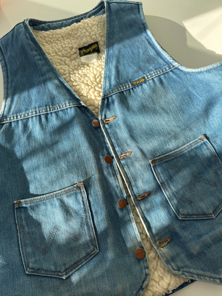 Vintage denim wrangler vest