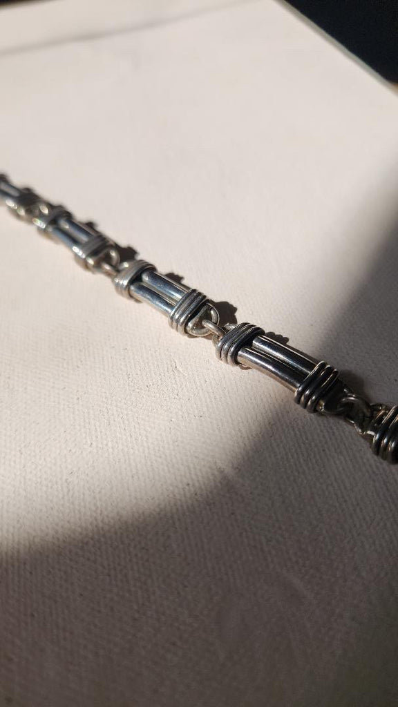 Vintage modernist sterling chunky bar link bracelet