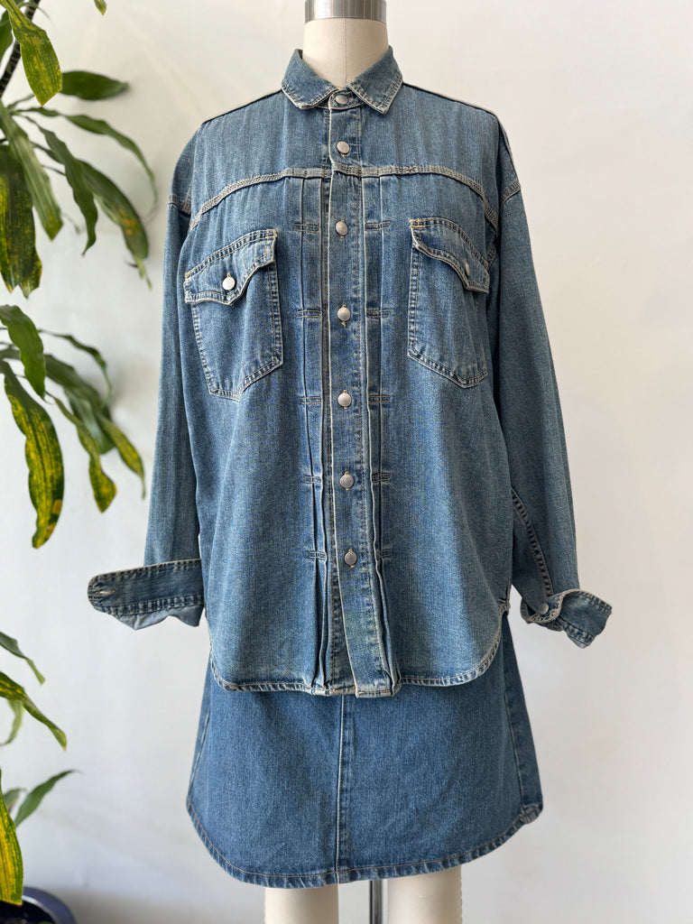 Vintage denim button up top