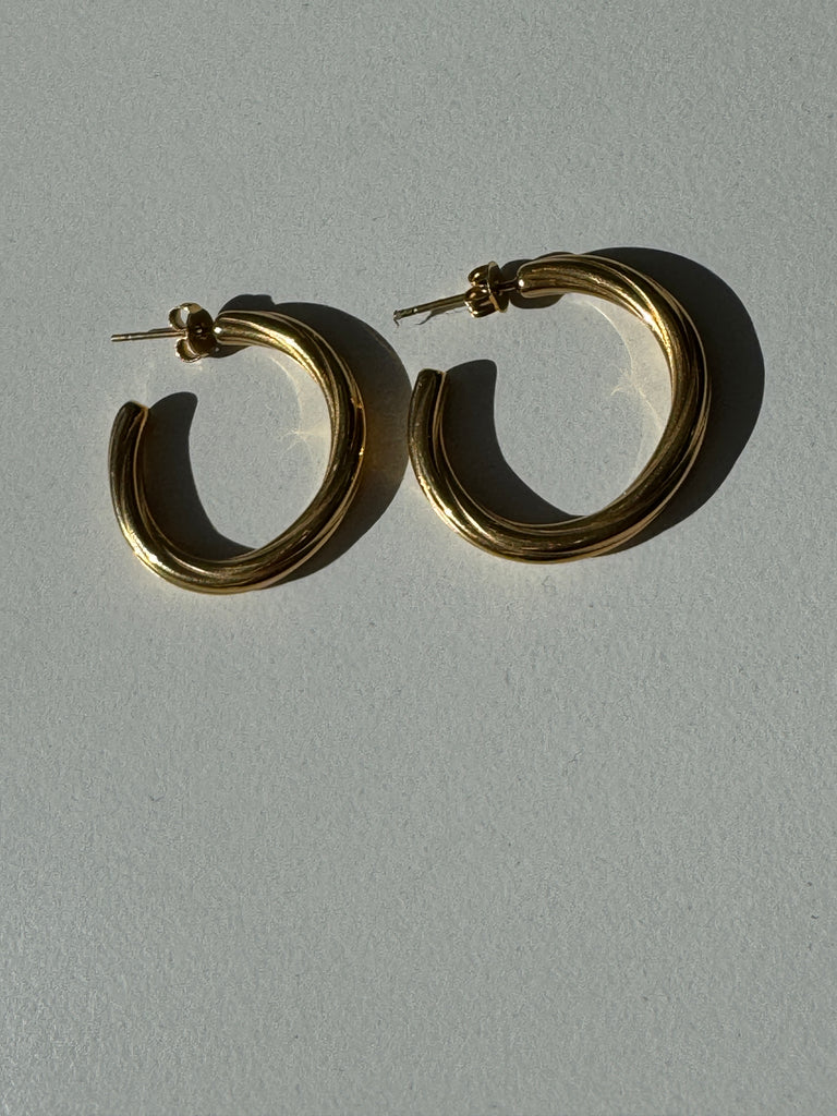 Gold filled hoops “1”