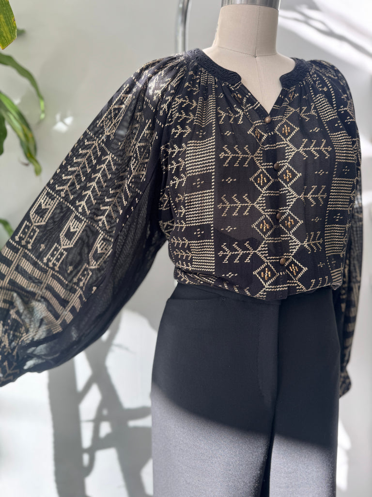 New Romantics mesh and hand painted top