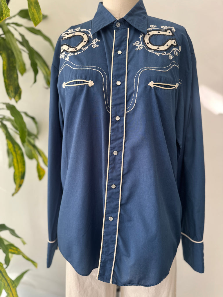 Vintage snap button western shirt