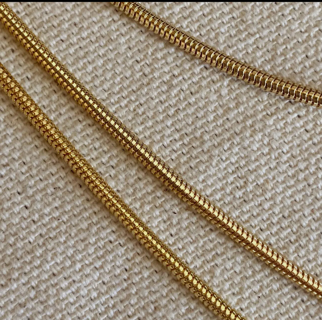 Gold filled round snake chain “18”
