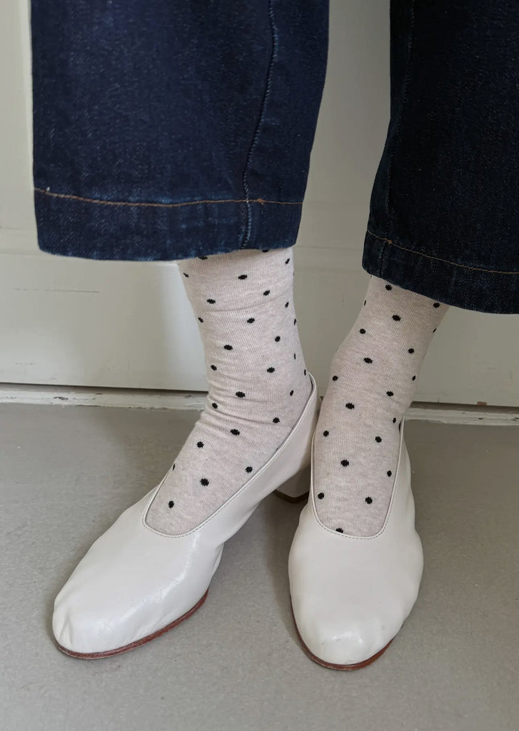 Le Bon Shoppe | sneaker socks | white polka dot