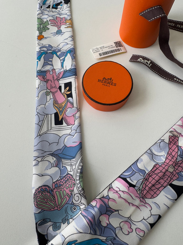 Designer Hermes| Sur Mon Nuage twilly scarf