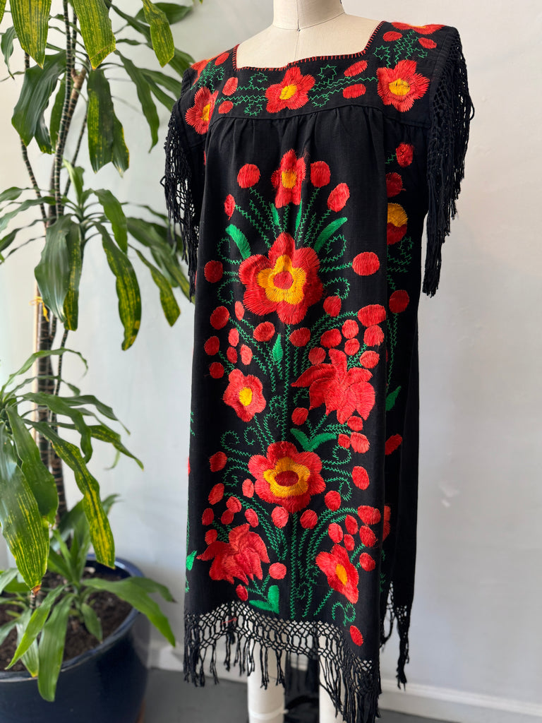 Embroidered woven cotton dress
