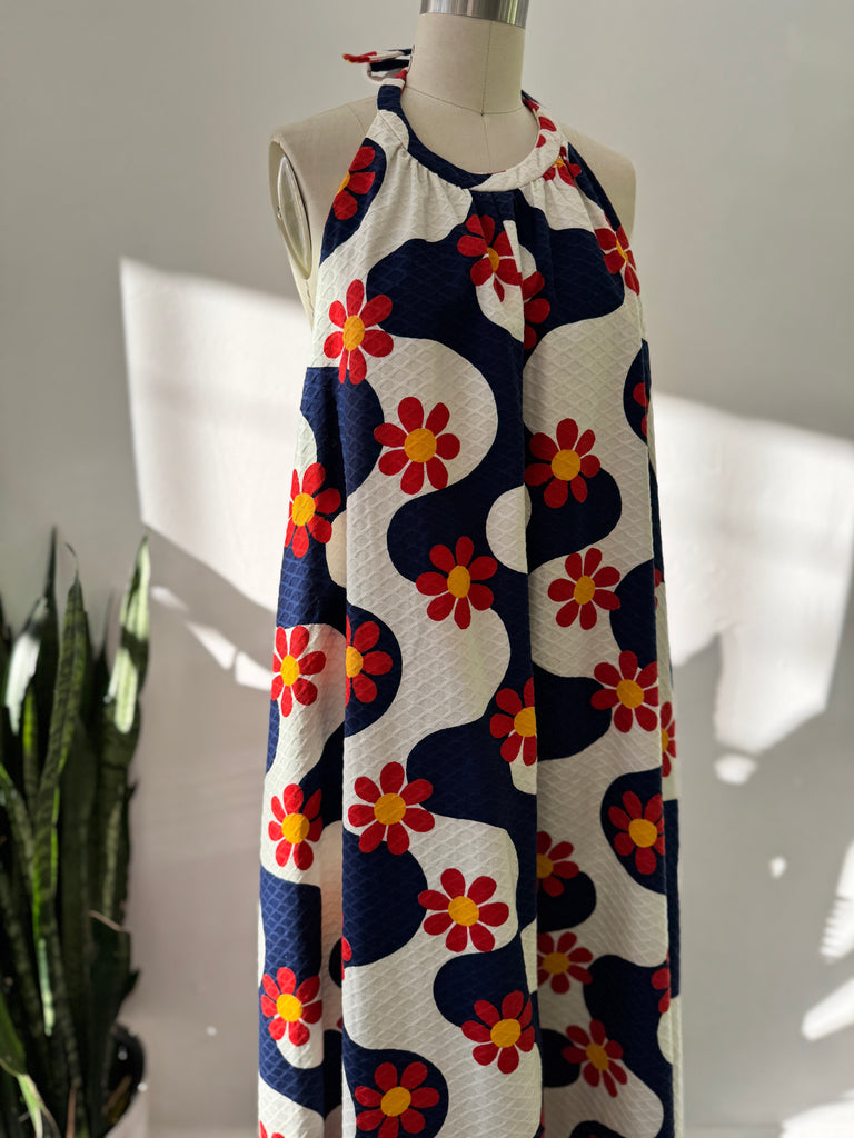 Vintage 1970's halter printed Dress