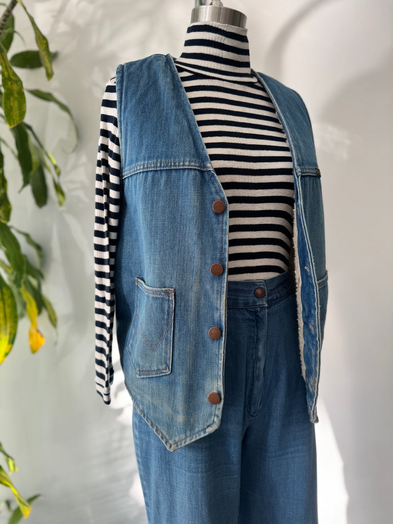 Vintage denim wrangler vest