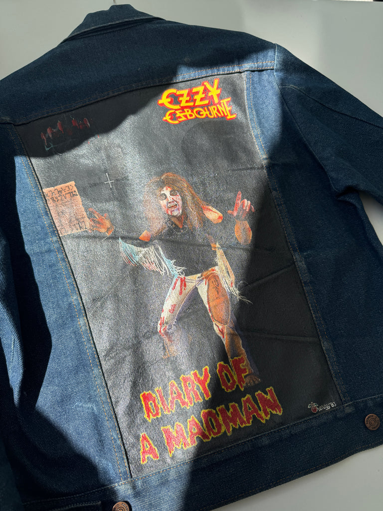 1970’s Sears Roebucks denim jacket with hand painted by Cherry Ozzy jacket