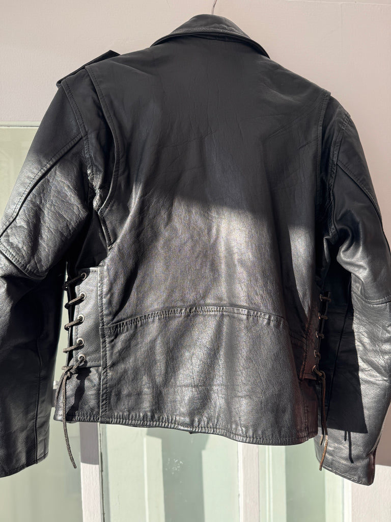 Vintage leather moto jacket