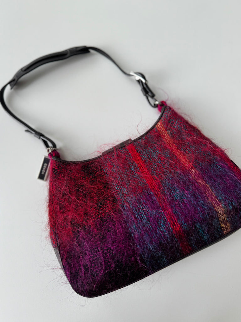 Coach mohair and leather purse