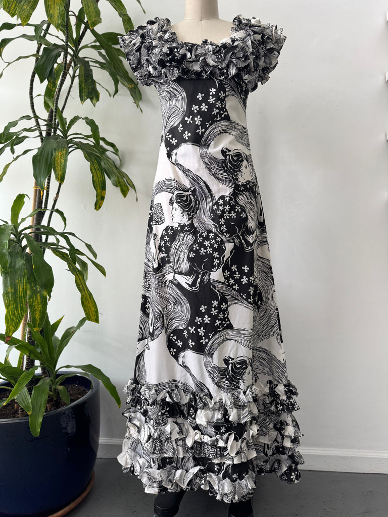 Vintage Allen Akena handmade dress