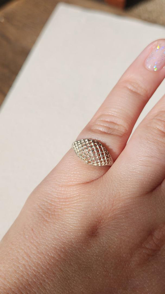 Vintage 800 silver mesh ring size 7.5