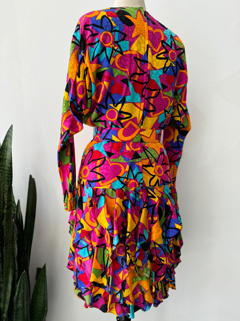 vintage maximalist silk dress