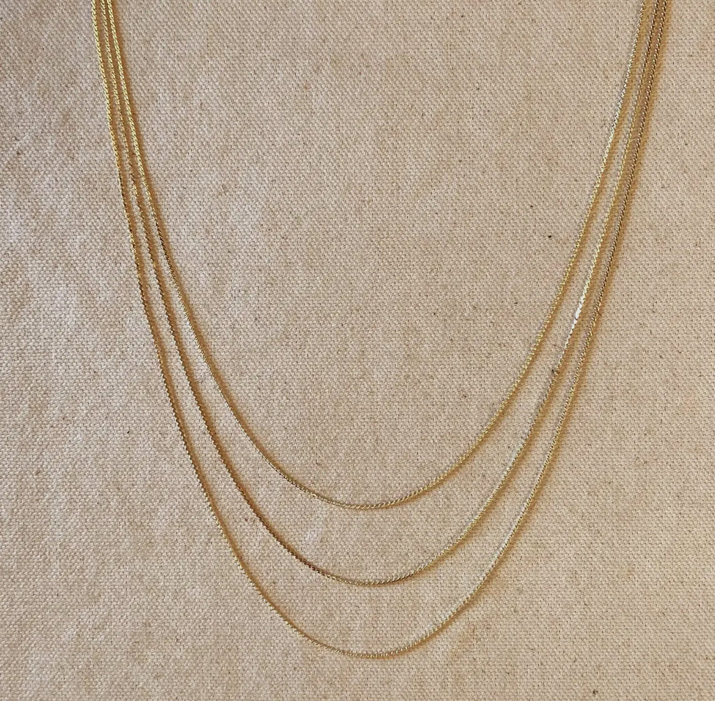 18 kt gold filled dainty chain “18”