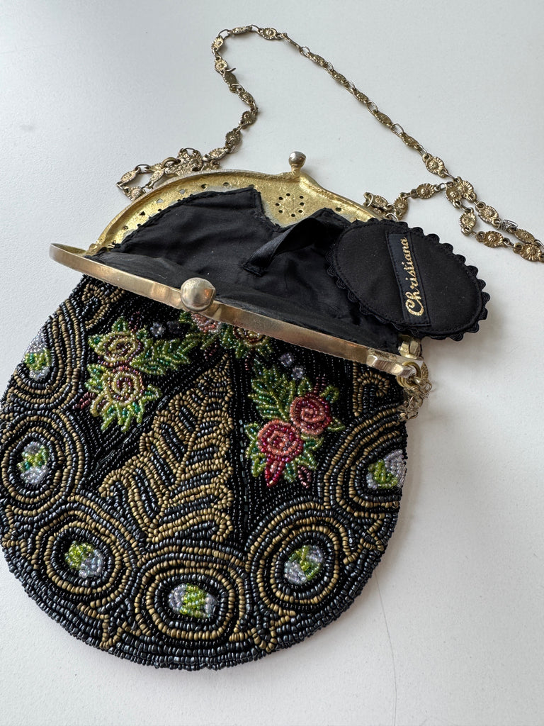 Antique hand beaded purse