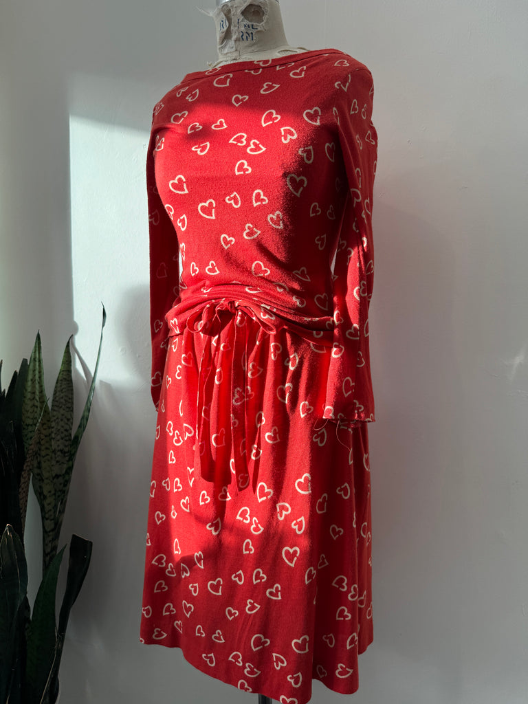 1970’s DVF heart print 2 pc set