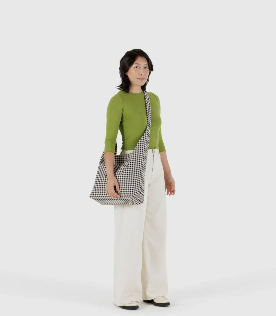 Baggu | nylon sling large | black and white gingham