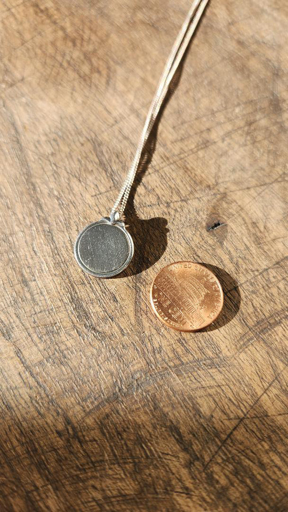 Vintage circular sterling medallion necklace