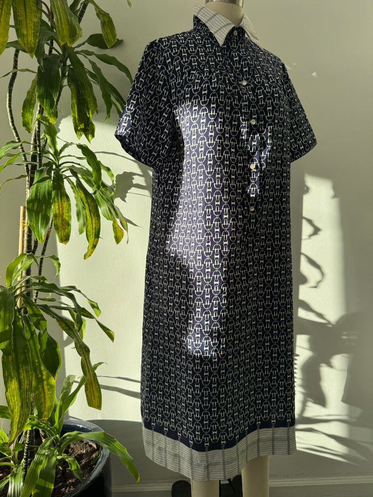 Vintage chain link novelty print dress