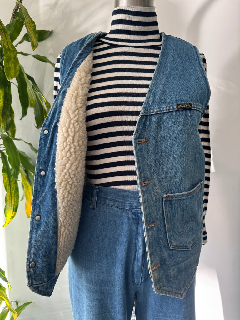 Vintage denim wrangler vest