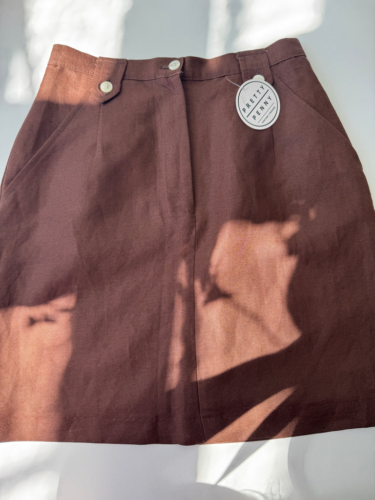 Giorgio Sant Angelo Brown linen skirt waist “27”