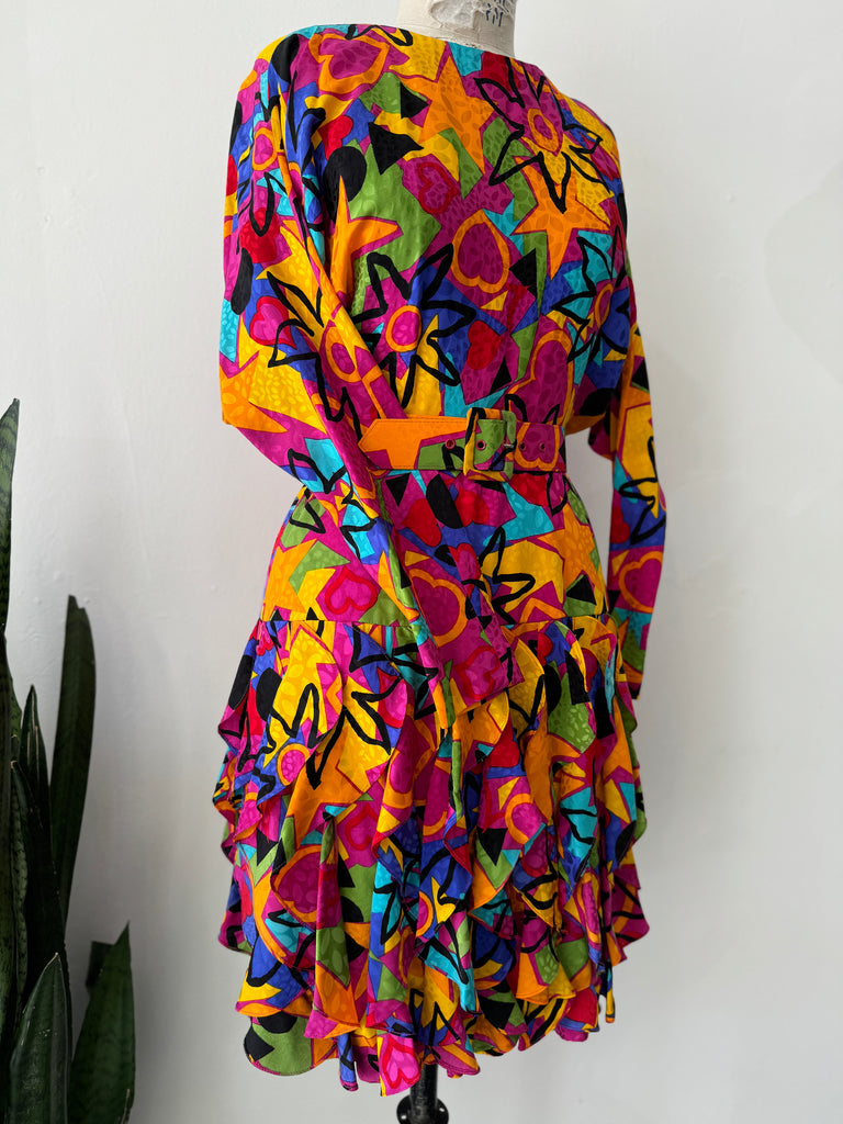 vintage maximalist silk dress