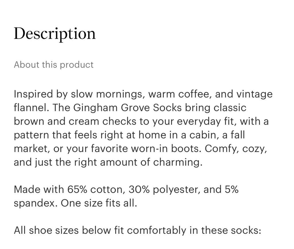 Beaten path gingham socks