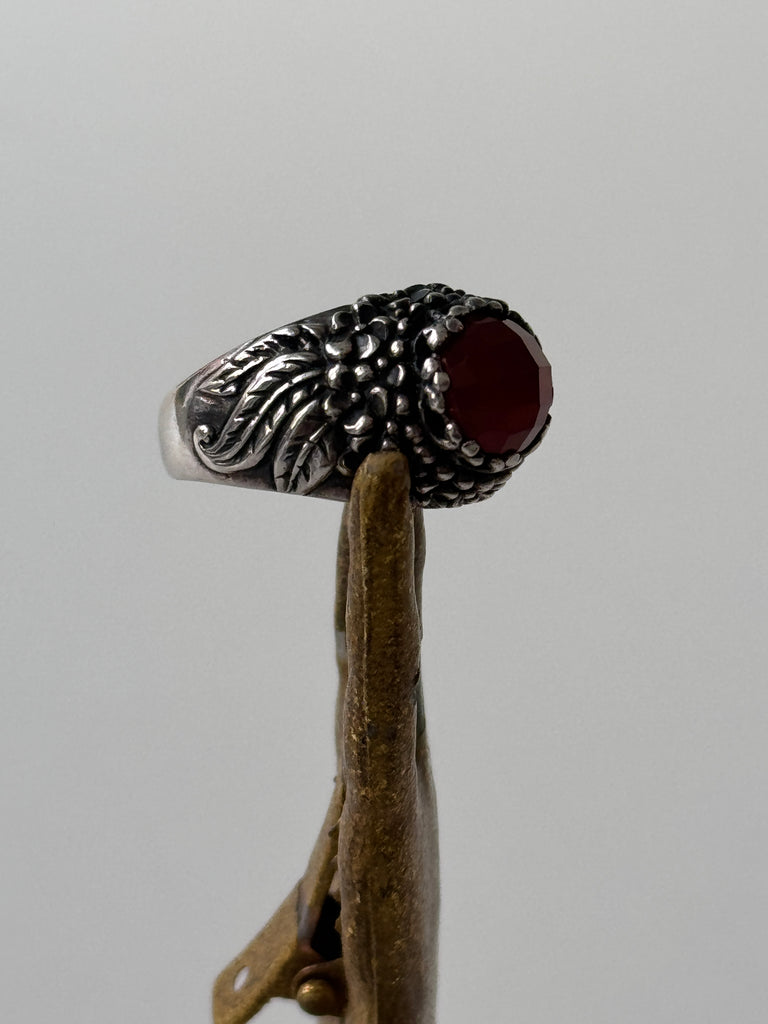 Carnelian and sterling ring 6.5