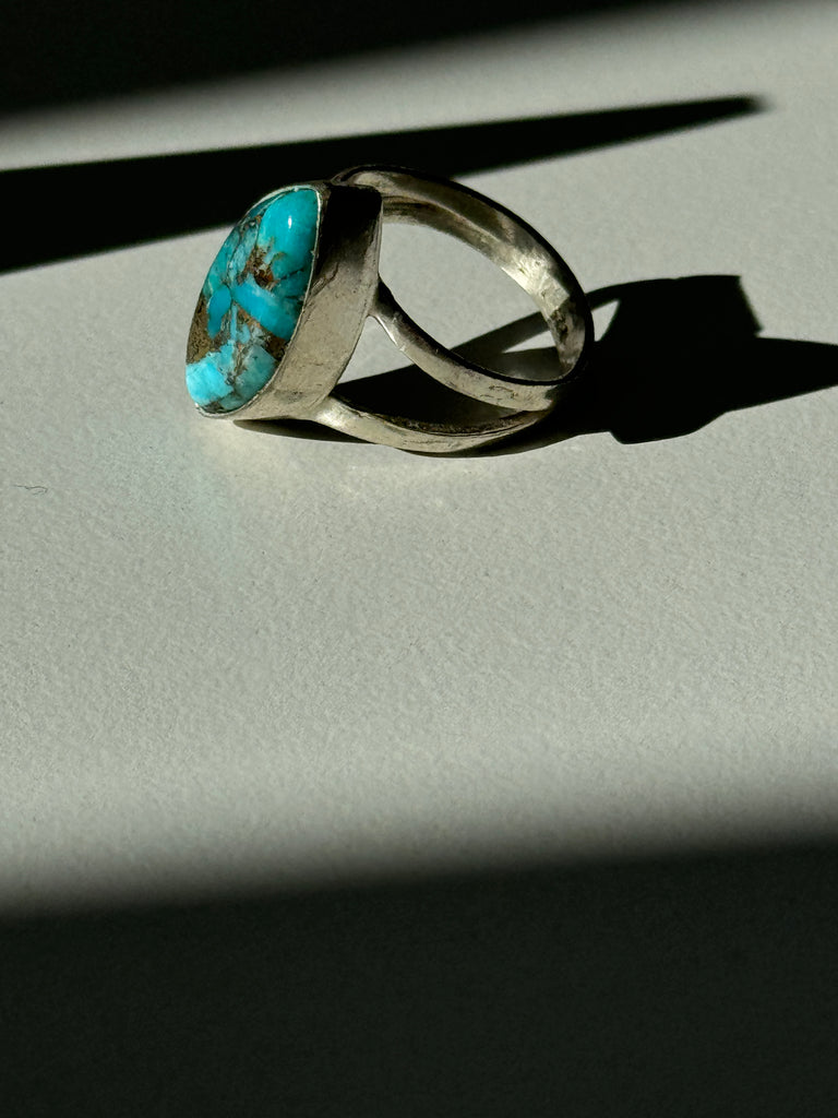 Turquoise and sterling silver ring size 7.5