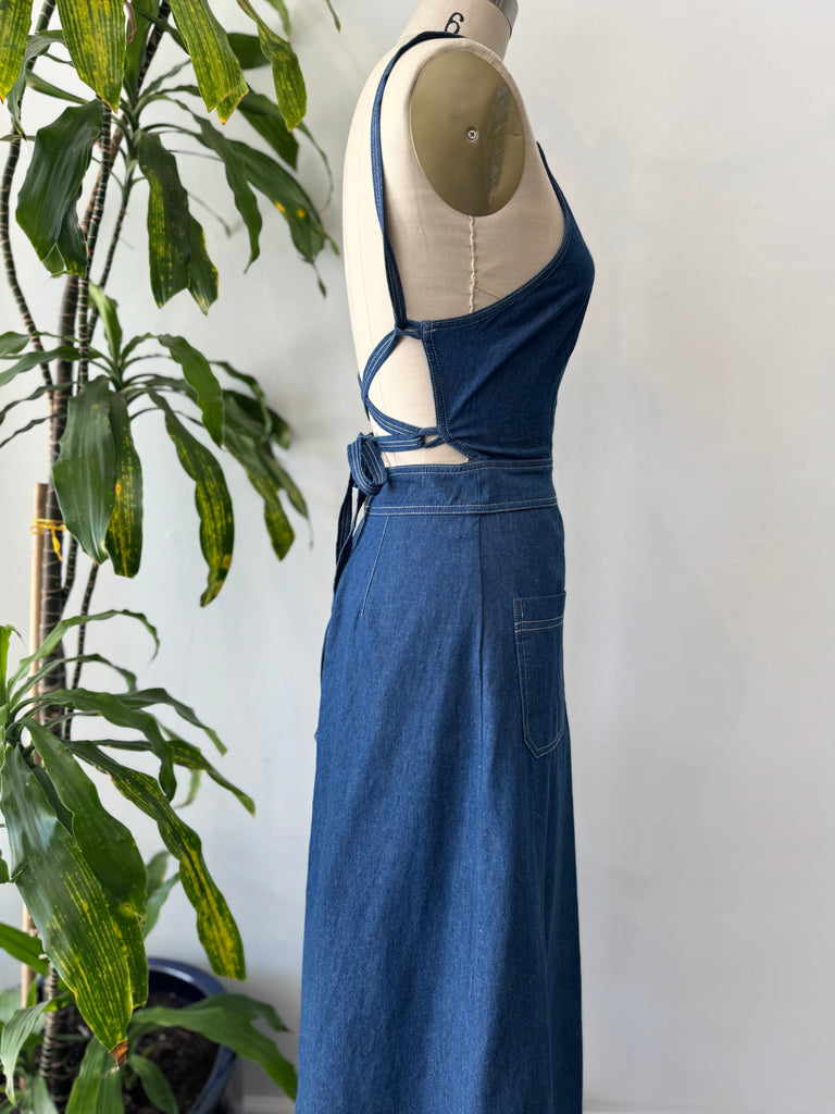 Denim dress with wrap back detail