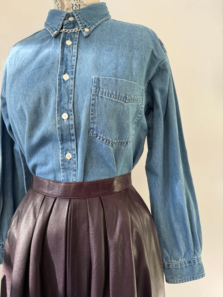 Vintage denim button up top