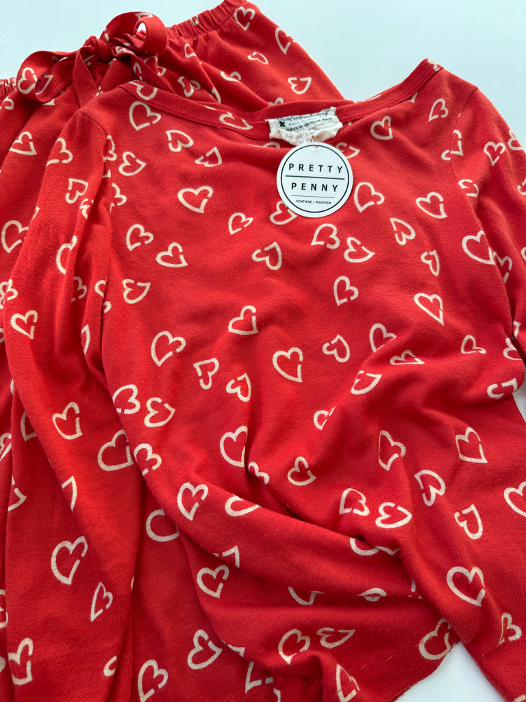 1970’s DVF heart print 2 pc set