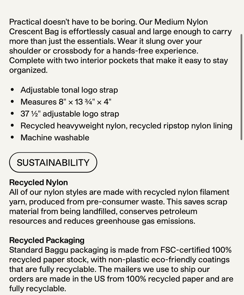 BAGGU Medium Nylon Crescent Bag | Candy Apple