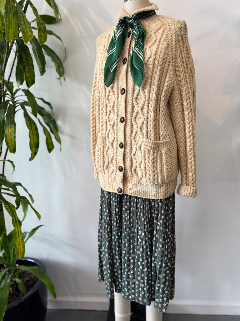 Vintage wool fisherman cardigan outerwear