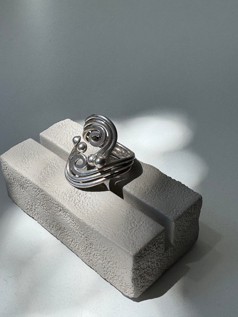 Spiral sterling silver ring