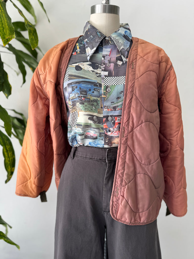 Ombré vintage quilted liner jacket