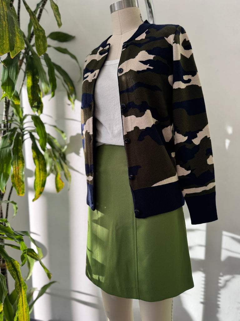 Camo knit cardigan