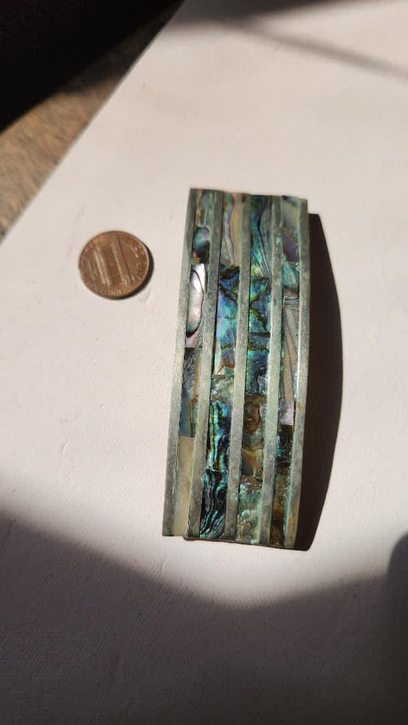 Vintage abalone inlay barrette