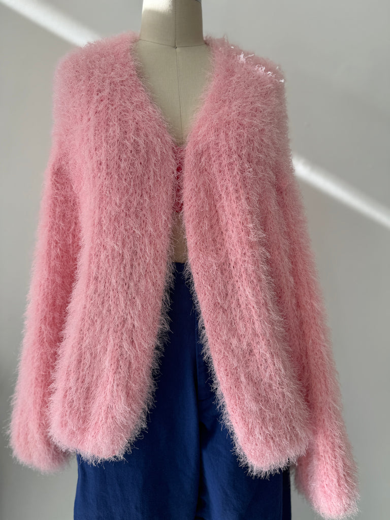 Fuzzy pink outerwear