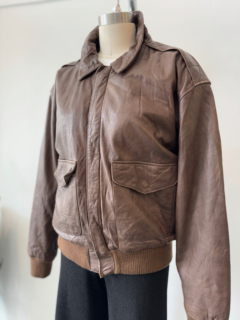 Vintage soft brown leather jacket