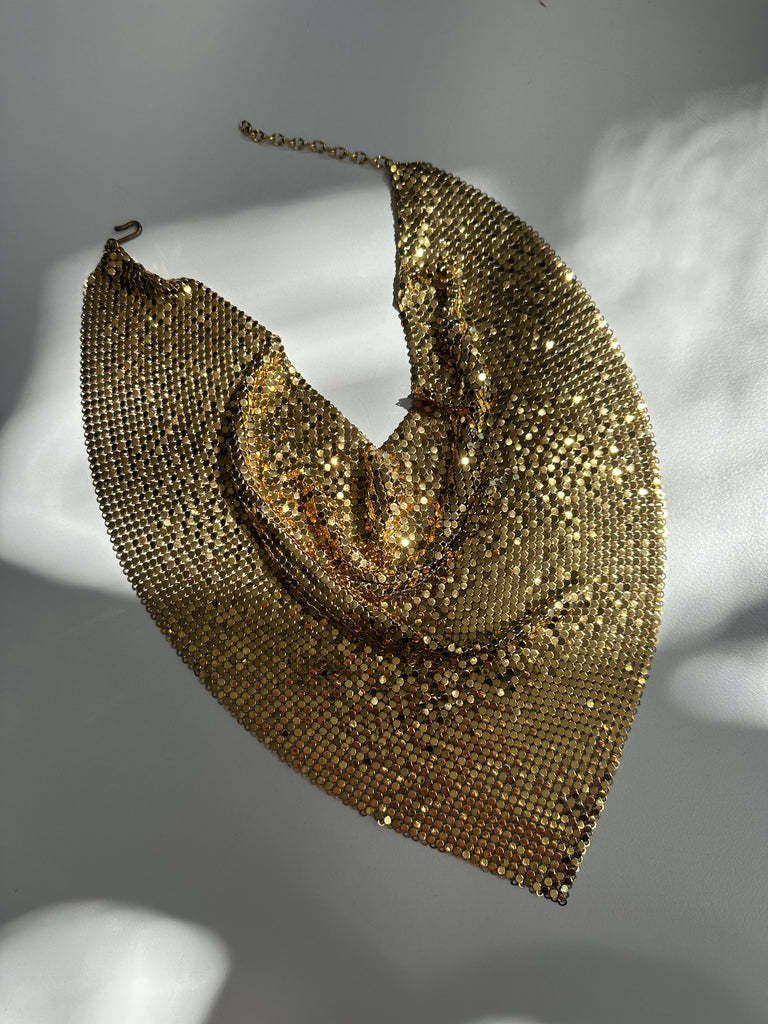 Whiting & Davis Metal mesh bandana necklace