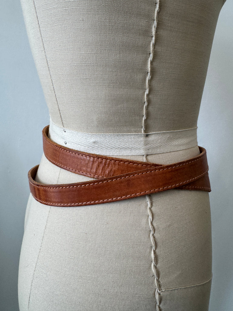 Vintage double wrap leather belt