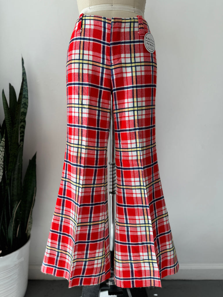 Vintage plaid bell bottoms low waist “32”