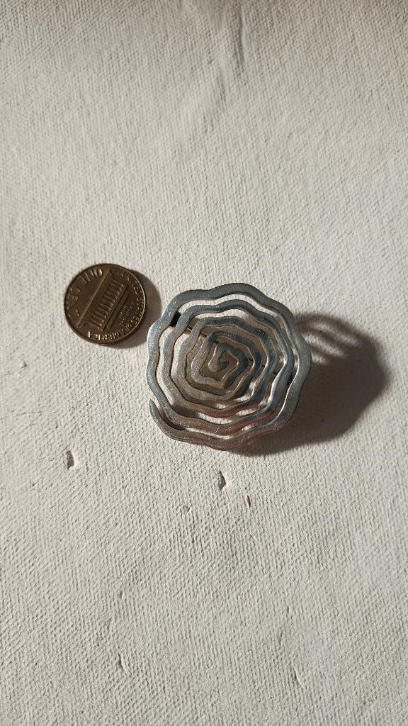 Vintage Sterling squiggle swirl brooch chunky Sterling silver