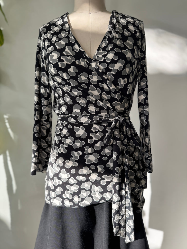 DVF silk wrap top