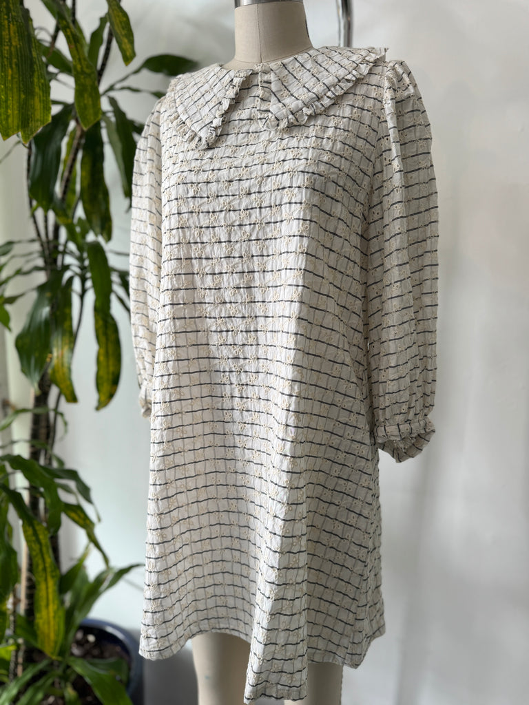 Eyelet collared dress